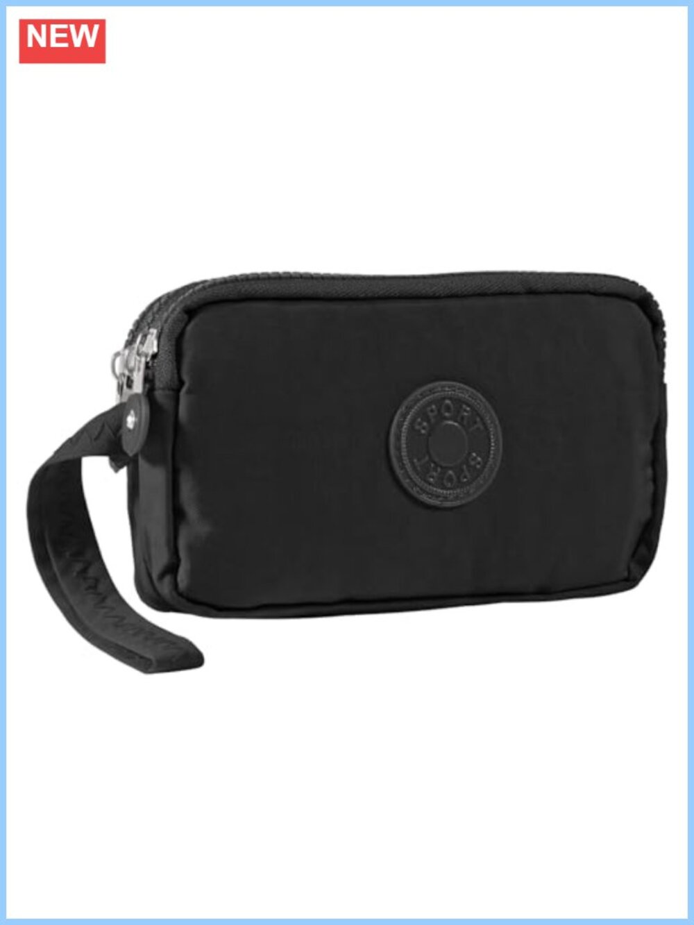 Oxford Cloth Wristlet Wallet Large Capacity 3 Layer Zip Waterproof